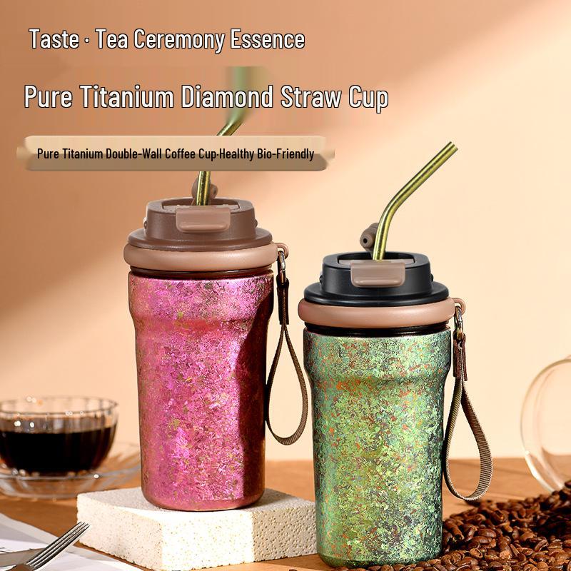 2025 Tragbarer isolierter Titan-Kaffeebecher - Heiß- & Kaltkonservierung