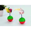 Colorful Feather Cat Toy Ball Plush Material 6cm Diameter 61g Weight