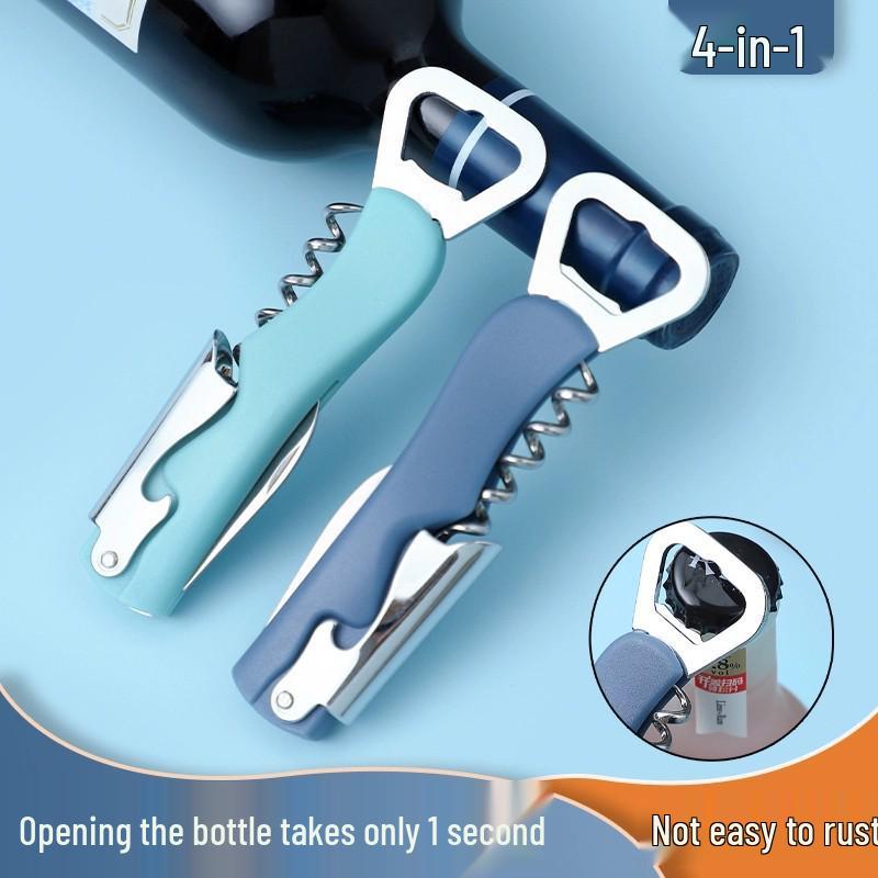 Multi-Function 4-in-1 Bottle Opener with Small Knife for Beer, Wine, and More