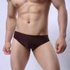 New men's ice silk sexy briefs, sexy silky smooth thin fashion solid color triangle bathrobe matching
