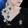 Women's Light Luxury Design Elegant Inlaid Zircon Butterfly Orchid Flower Brooch Fashionable And Versatile Niche Design Brooch