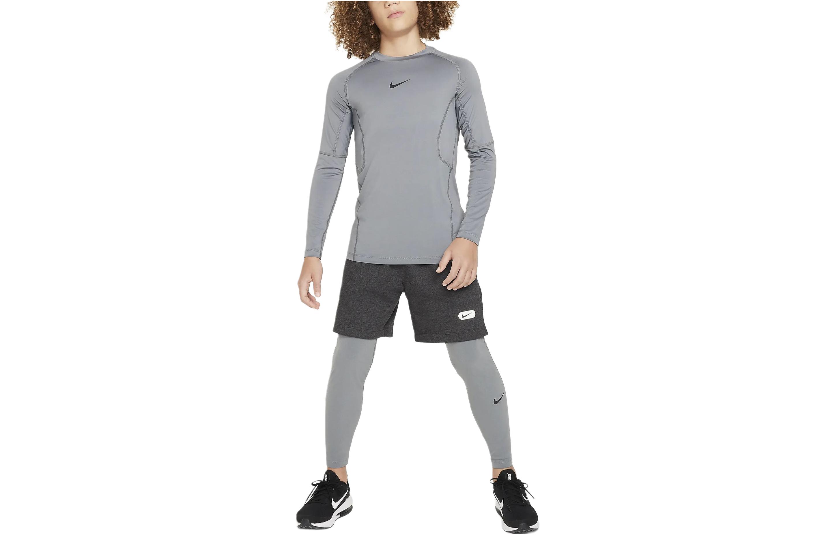 Nike T Shirt Kids  Apparel Long Sleeve Top Smoke Gray Kids  FJ6822-084 XL
