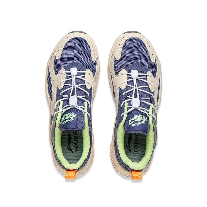 Li Ning Kids Sports Lifestyle Series Comfortable Versatile Shock Absorbing Durable Rebound Low Top Casual Shoes Kids Sneaker Light-Blue YKCV104-3