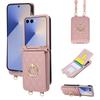 Crossbody Ring Stand Phone Case for Samsung Galaxy Z Flip 8 7 6 5 4 3 5G Flip7 FE Flip8 Lanyard Wallet Cards Slots Leather Cover