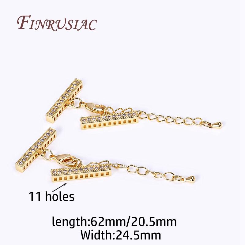 DIY Multi-Strand Beading Jewelry Making Supplies,18K Gold Plated Lobster Clasp Extension Chain With Cuboid Separator Spacer Bars
