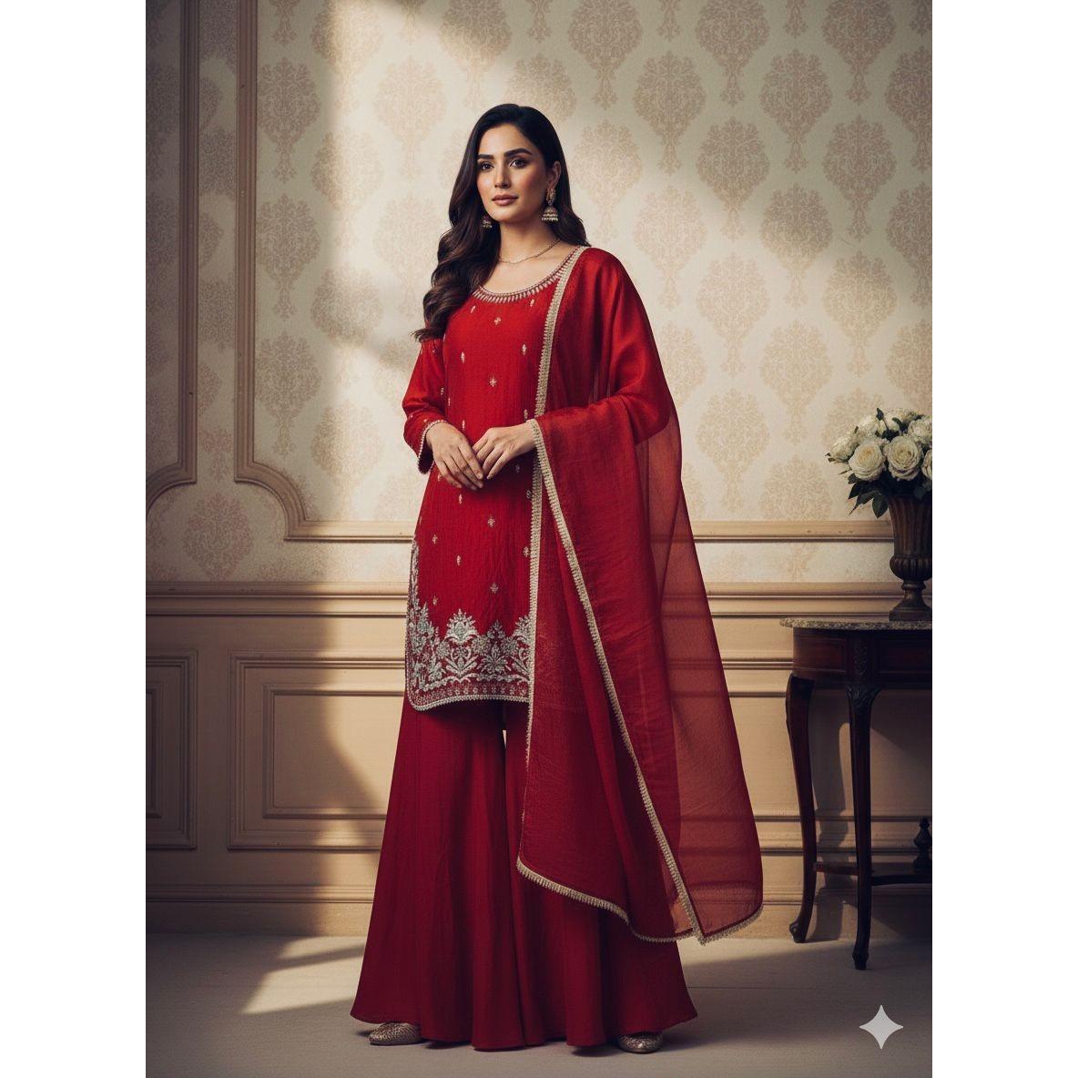 Beautiful Party Wear Pakisatni Salwar Kameez Indian Wedding Wear Palazzo Suit L-40