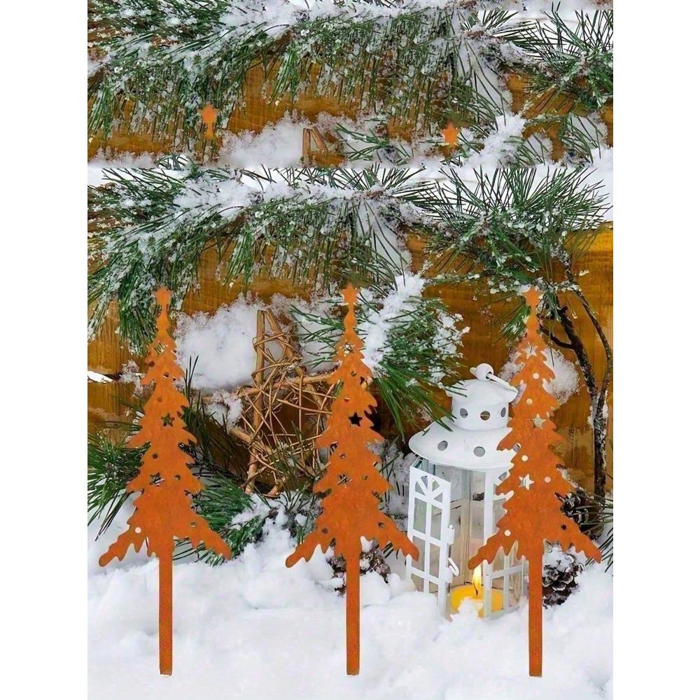 Vintage Metal Garden Stakes Antique Outdoor Yard Decor Rustic Weatherproof Easy Installation Patio Lawn Ornament