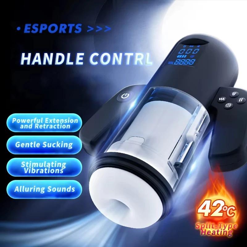 Męski Automatyczny Ssący Popychający Rozciągający Wibrujący Wielofunkcyjny Kubek Masturbacyjny Męski Sterowany Ręcznie Podgrzewany Masturbator