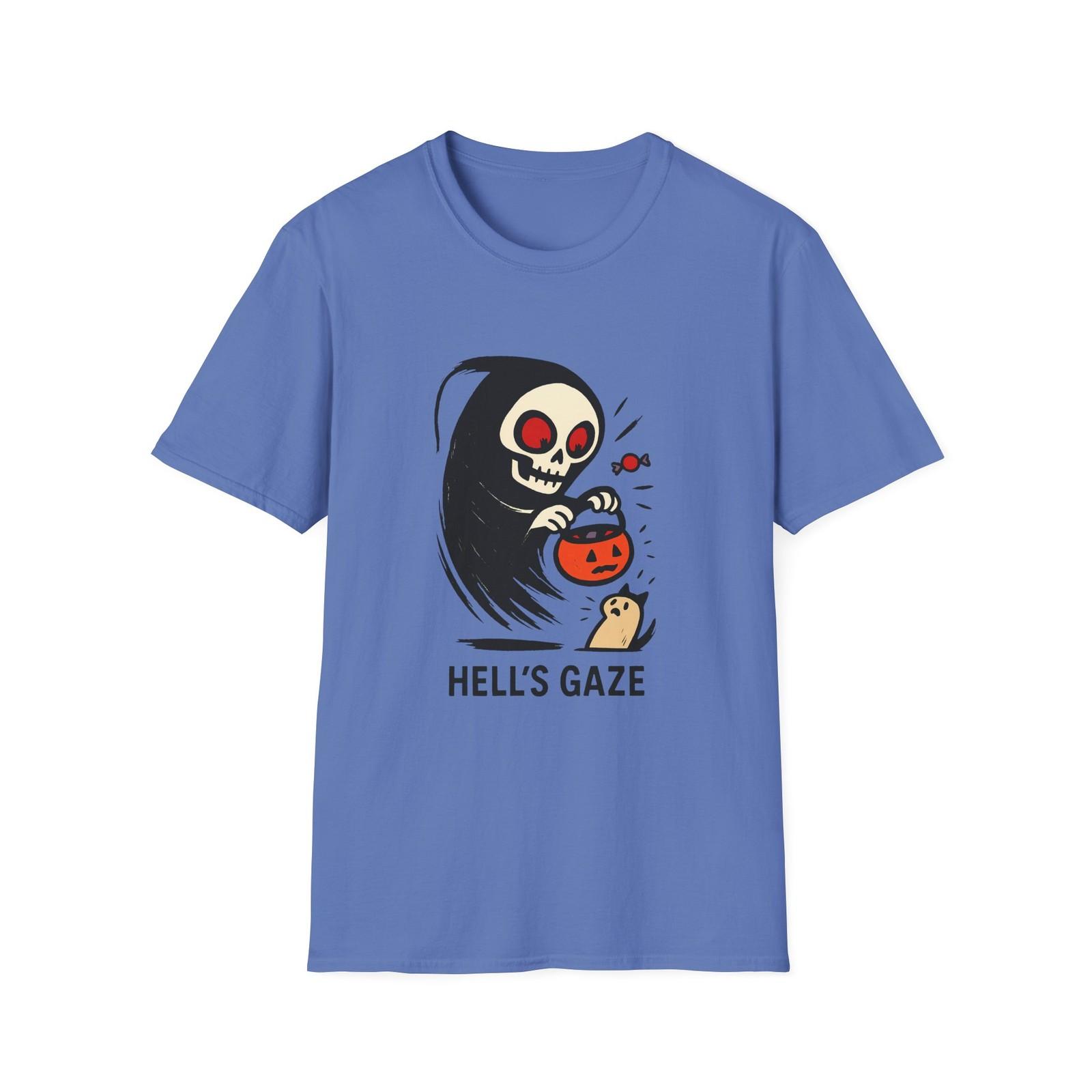 Unisex Softstyle T-Shirt Mens Womens Tees Top Gothic Skeleton Horror Kitten Surreal Halloween S