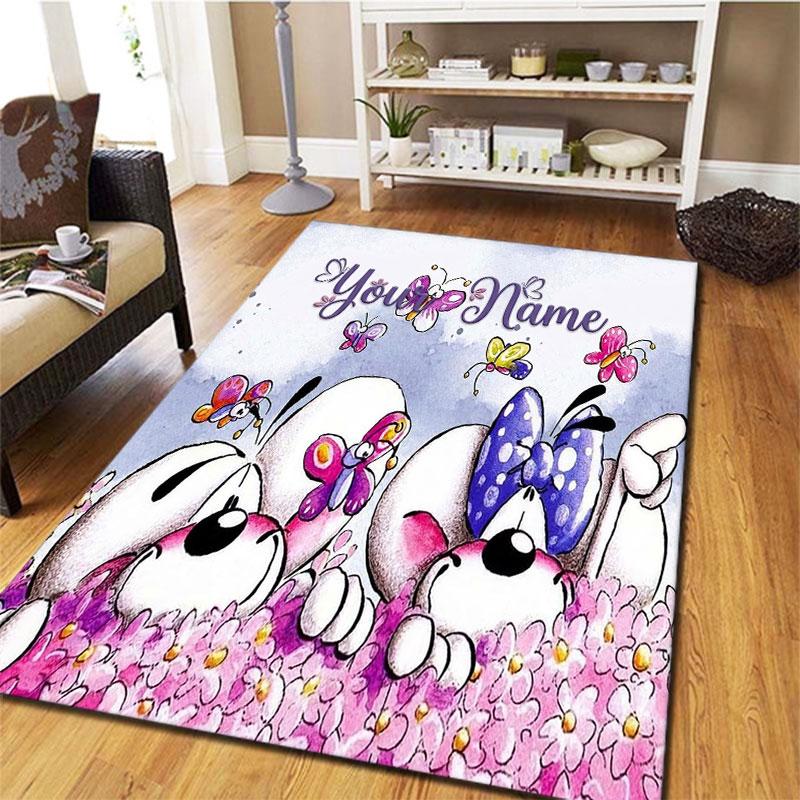 Diddl Custom Name Carpet Rug for Living Room Bedroom Home Sofa Decoration,Kids play Non-slip Floor Mat