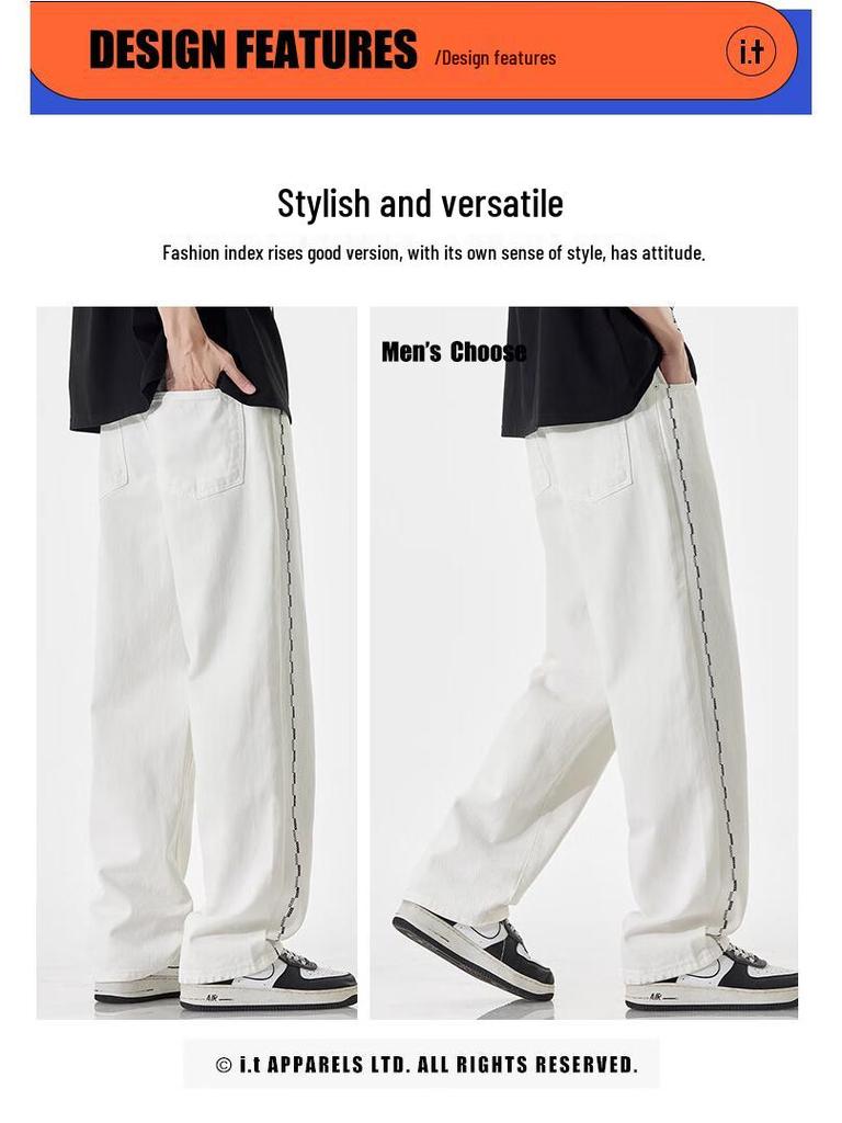 Izzue IT Men's Loose Fit Straight Leg Jeans