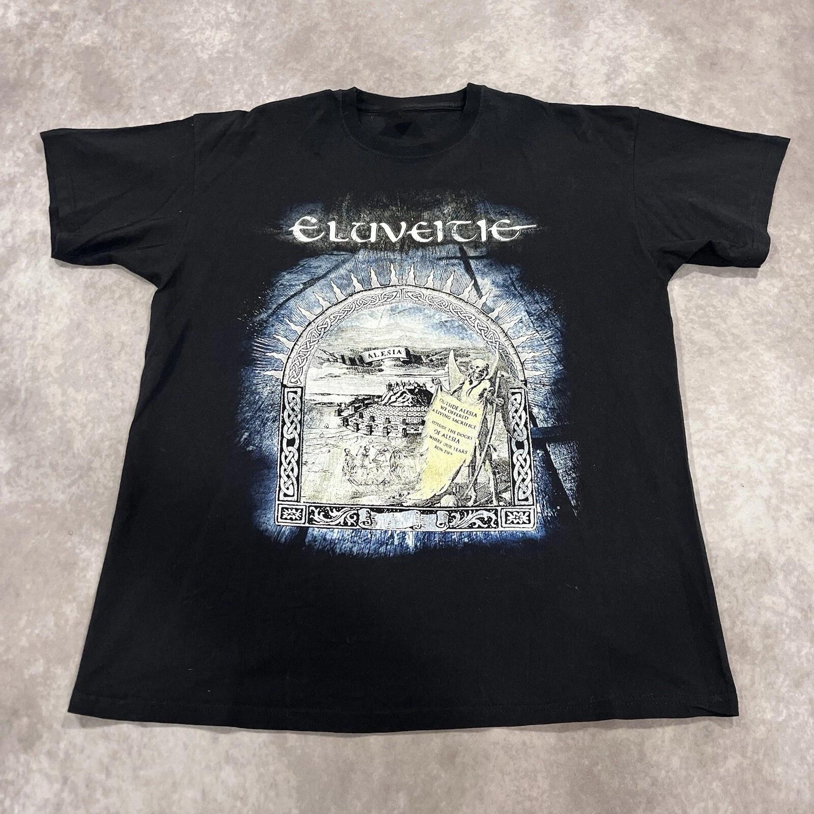 

Vintage Eluveitie Shirt Folk Metal Band 2 side 100% Cotton T-shirt Mens Tees Top T-Shirt Tee Top Unisex 2F947 L