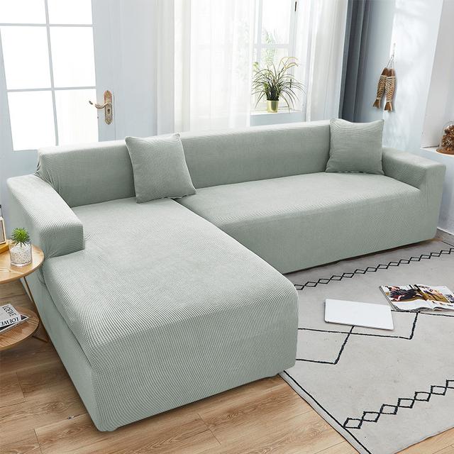 L Shape Sofa Protector Jacquard Stretch Sofa Covers For Living Room Decor Anti -Dirty Anti -Scratch Couch Corner Slipcover 1 /2 /3 /4