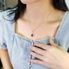 Women's S925 Sterling Silver Necklace Natural Crystal Peridot Pendant Brushed Craft Clavicle Chain Jewelry