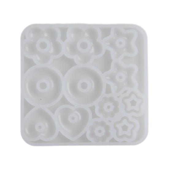 

Силиконовые формы для эпоксидной смолы в форме сердца, звезды, цветка, набор форм для брелоков и украшений, форма для изготовления ювелирных изделий белый