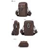 BULLCAPTAIN Men's Genuine Leather Crossbody Phone Bag Vintage Cowhide Mini Shoulder Bag Casual Travel Sling Pouch Waist bag