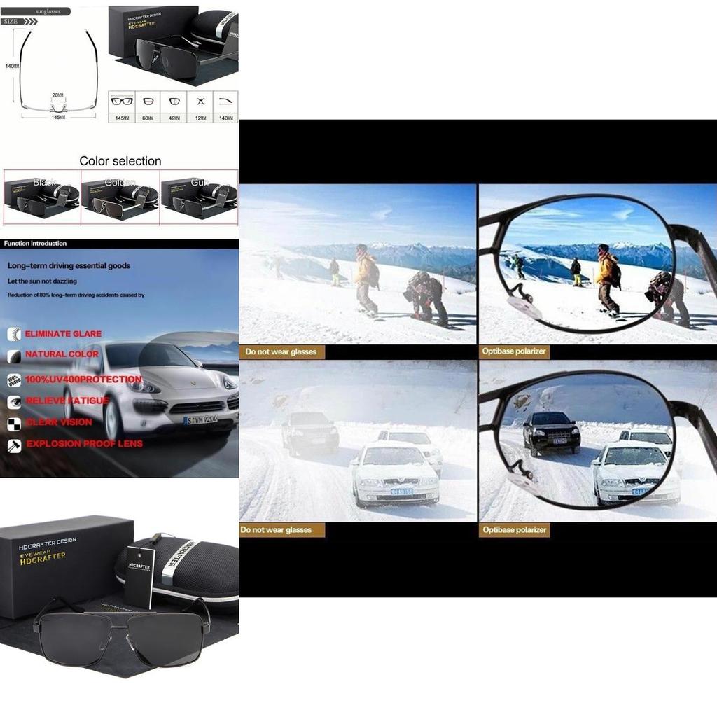 Stylish Black Polarized Aviator Men Glasses Ideal For Outdoor Sports And Driving