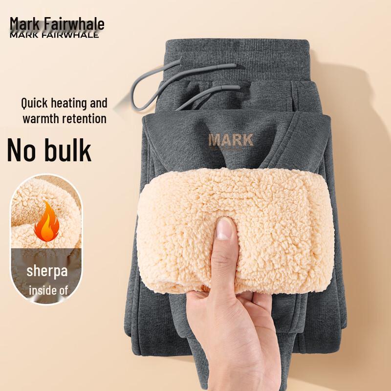 Mark Fairwhale Men's 2025 Winter Lamb Wool Jogger Sweatpants