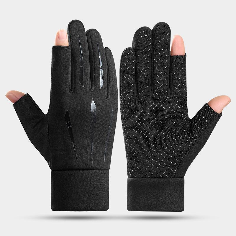Autumn Winter Men's Full-finger Gloves Plus Velvet Warm Waterproof Outdoor Fitness Mountaineering Cycling Gloves Touch Screen Gloves.