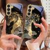 Ruishou Golden Steed For Samsung Galaxy S26 S20 FE S21 S22 S23Plus S24 Ultra 25Ultra S21+ S9 S22 S8 S23 Golden Glass Phone Case