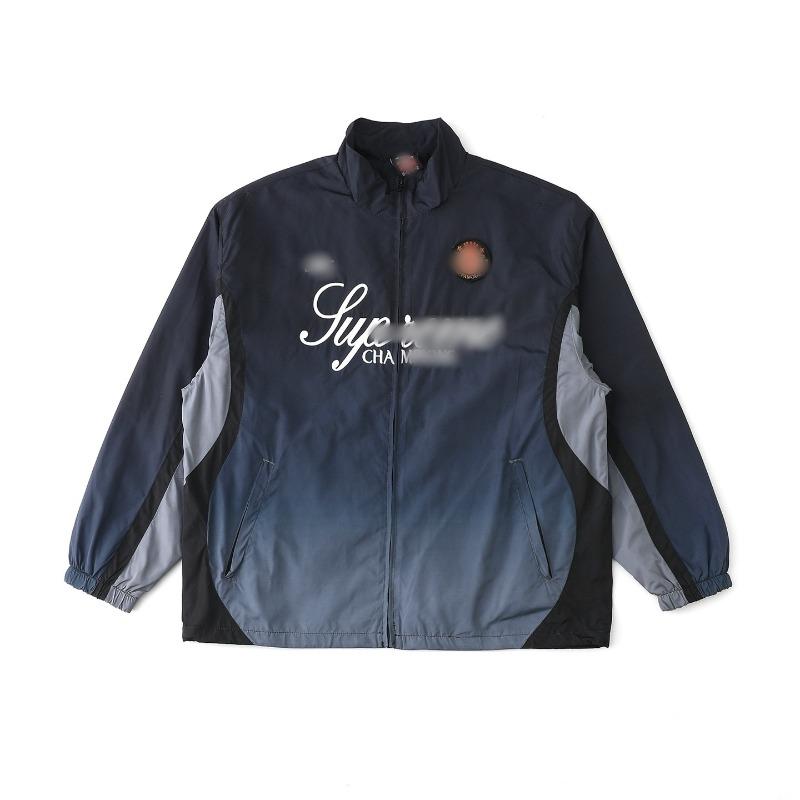 Men's and women's alphabet decal waterproof hooded zipper jacket