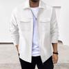 Men'S Casual Pocket Lapel Zipper Jacket Fashionable Long Sleeved Top