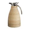 European Style Rattan Woven Stainless Steel Insulated Coffee and Hot Water Thermos Pot
