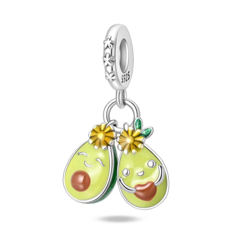 100% Copper Pineapple Cherry Avocado Lemon Charms Beads Pendants Fit 3Mm Bracelets Diy Fine Jewelry Making