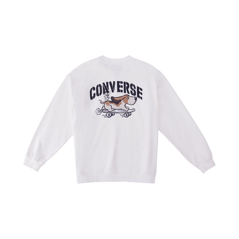 Converse Sweatshirts Unisex White Crew Neck Moderate UCJ420-W2Y