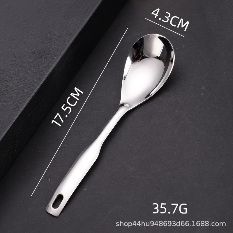 

Набор кухонных принадлежностей из нержавеющей стали из четырех предметов: Ложка для супа, дуршлаг, лопатка для творческого и простого использования в быту soup spoon