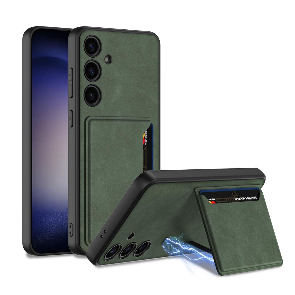 Applicable To Card Samsung S24Ultra Mobile Phone Case Matte Pickup Bag S24plus Leather Case Hard Case New Model