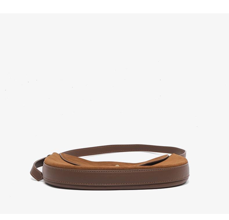 Matte Echtleder-Rindsleder Crossbody Satteltasche für Damen - Modisch, Vielseitig, Einzelschulter-Design für den Herbst