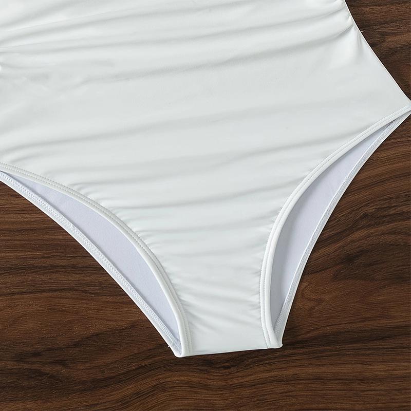 2024 Multicolor Strappy One-Piece Swimsuit: Women's Tummy Control Triangle Bikini with Hollow Out Design for Hot Spring Swimwear.