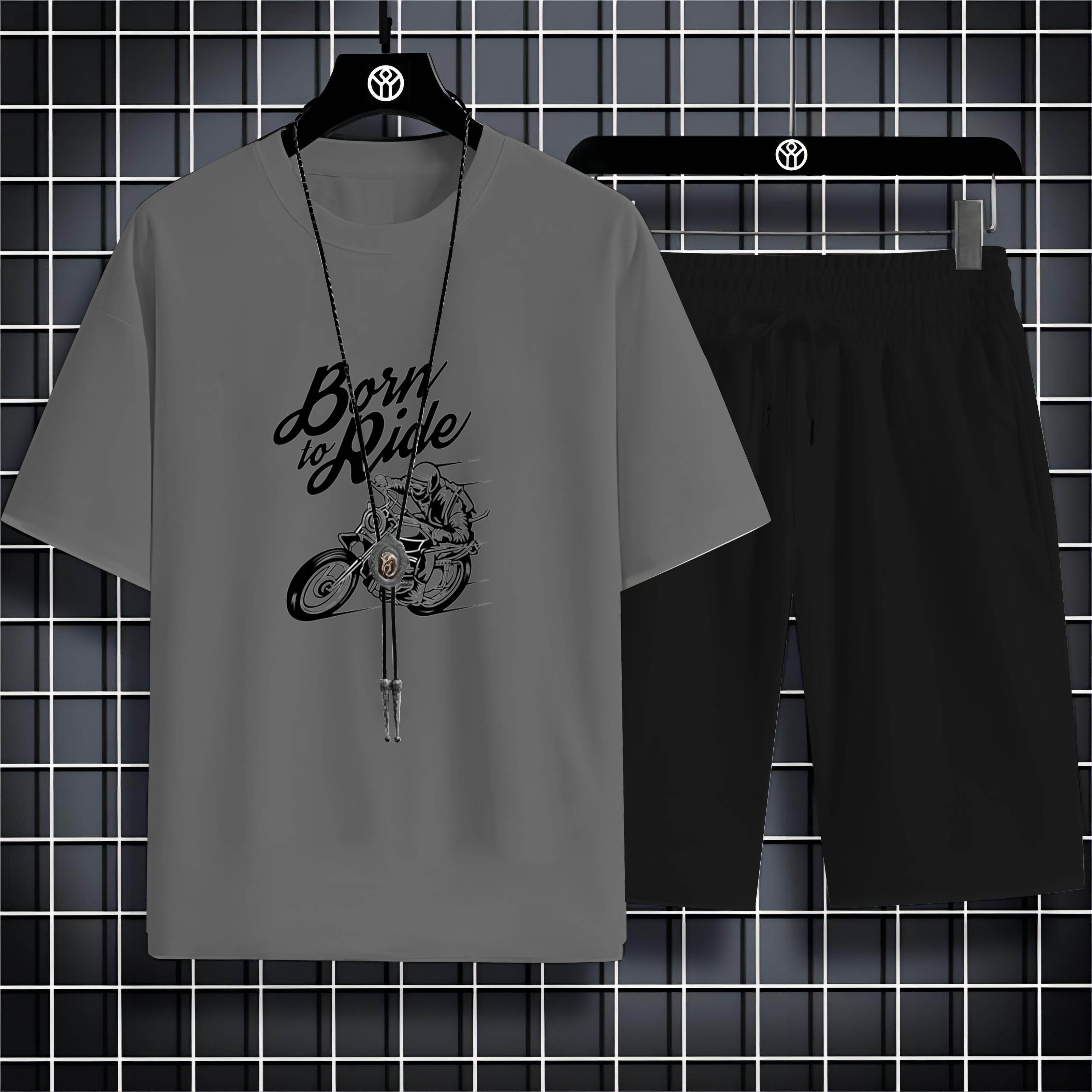 

Чоловіча літня повсякденна футболка з круглим вирізом на відкритому повітрі 2d мотоциклетний принт Вільна зручна дихаюча футболка з короткими рукавами Пляжний комплект Футболка 6XL