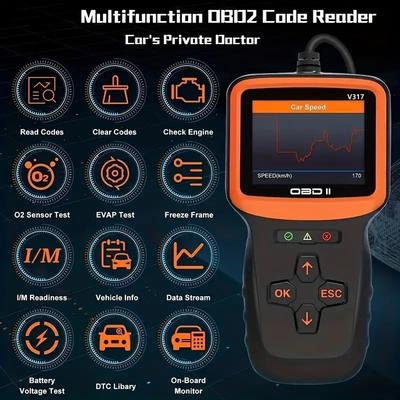 Diagnostic Scan Tool Professional OBD2 Read Real Time Data Check Engine Lights and Clear Codes for Cars and Motorcycles