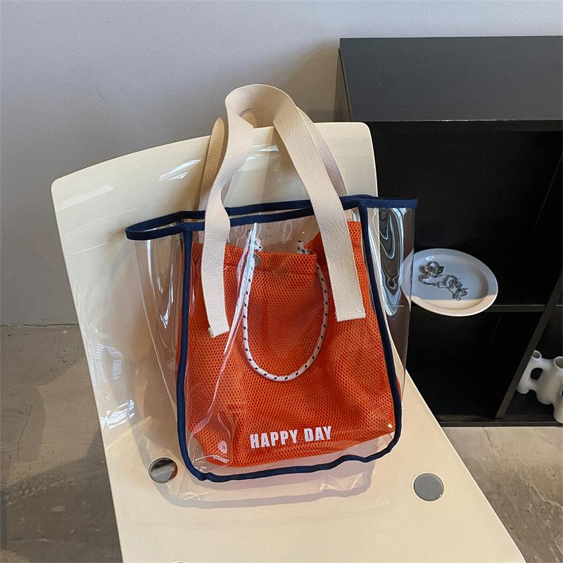 

Сумки на плечо из ПВХ, модная портативная прозрачная женская сумка-тоут большой емкости, женская сумка