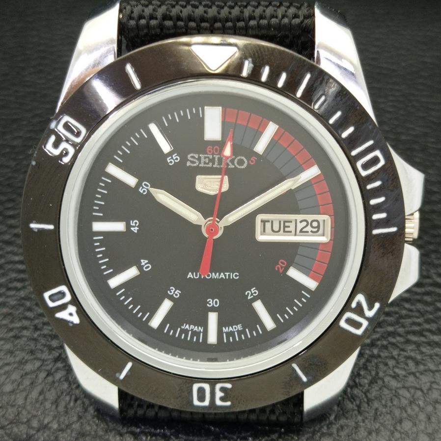 JAPAN SEIKO 5 HERRE AUTOMATISK 6309A OVERNYTTET BLACK DIAL WATCH a426510-2 RL-a426510