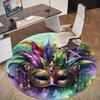 1pc mask feathers Round Chair mat Area Rug - Non-Slip, Floor Mat for Office, Bedroom, home decor Christmas Gift-1002358