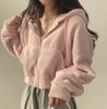 Sherpa Hoodie Women Autumn Winter Thick Warm Plush Jacket Short Zipper Hooded Coat Women