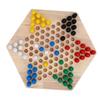 Chinese Checkers Board Game Set 6 Color Pegs Eductaional Wooden Game Board for Adults Kids Logic Training