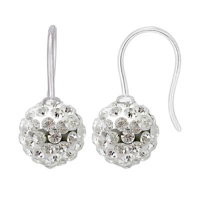 Earrings - LOVA LOLA VAN DER KEEN - 925 Sterling Silver - White Crystals - Hook System - 8 Mm