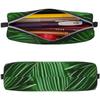 Cute Green Palm Leaf Print Unisex Pencil Case Pouch Office Travel Stationery Organizer Storage Ba...