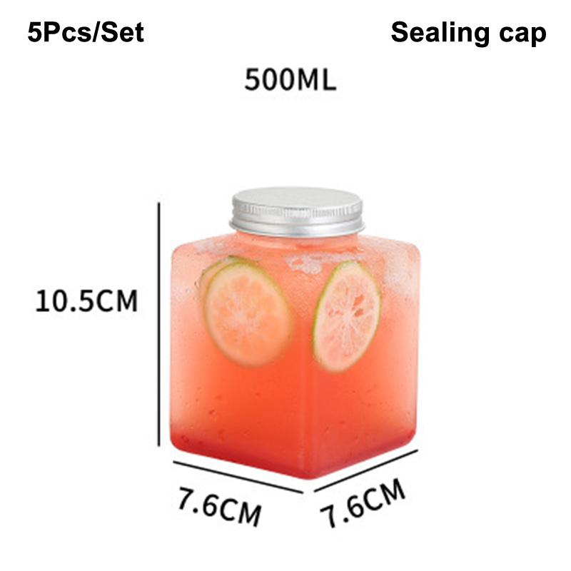 500ml Portable Fruit Juice Cold Brewed Tea Bottle Transparent Plastic Beverage Bottle Disposable Milk Tea Bottle