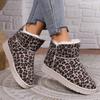 Fashion Leopard Print Winter Fleece-lined Platform Women's Snow Boots Round Toe Large Size Warm Ankle Hot Fashion 2025 Lamb Ladies Shoes