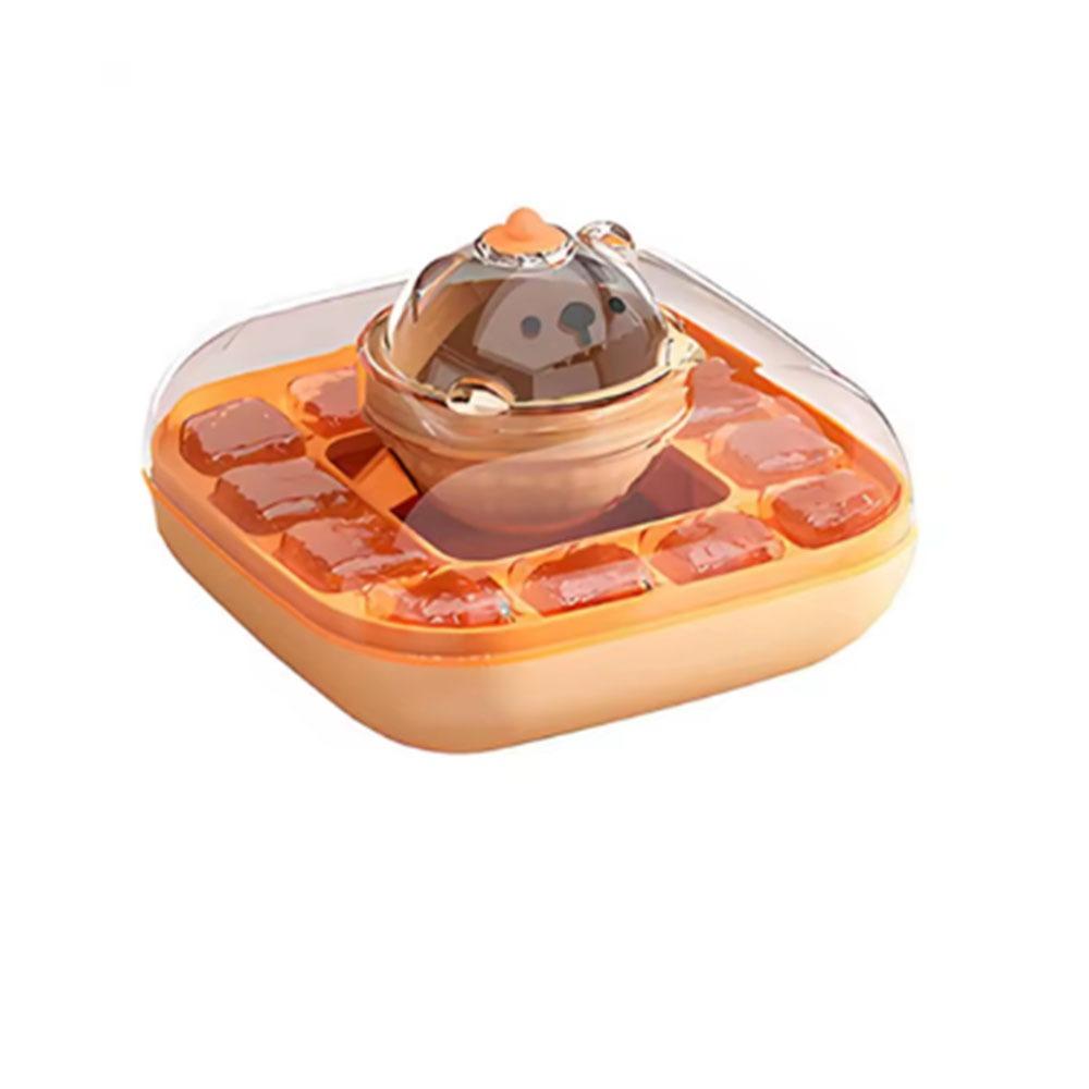 

Easy-Release Ice Ball Maker Mold with Lid Ice Hockey Maker Easy Clean Ice Tray Press Box Home оранжевый