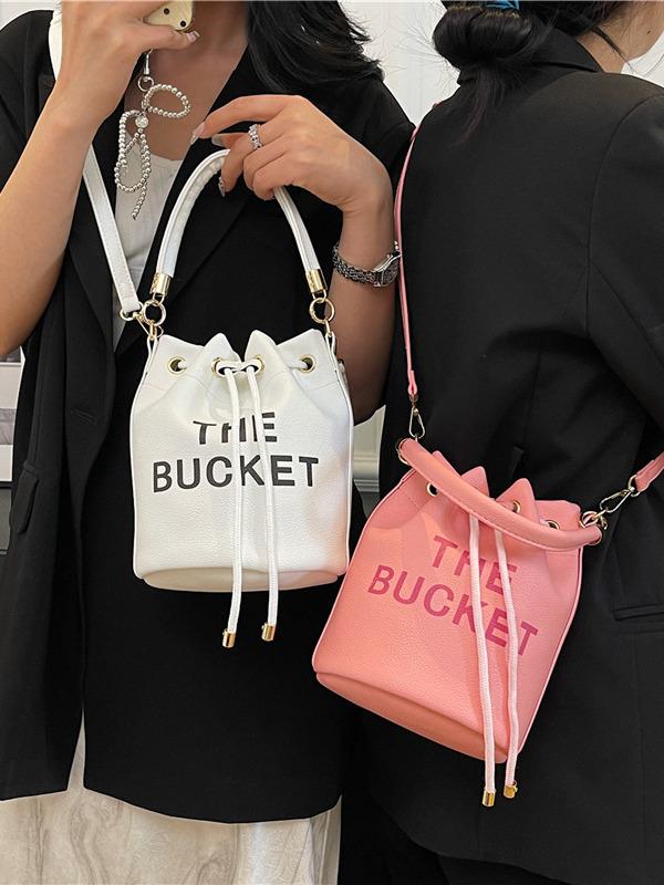 Women's Retro Fashion Bucket Bag - Single Shoulder & Crossbody Handbag