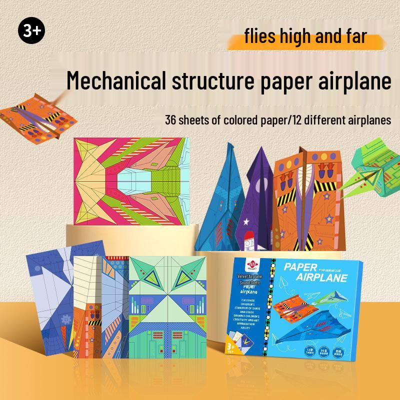 Children's 3D Paper Airplane Origami Puzzle and Training Book