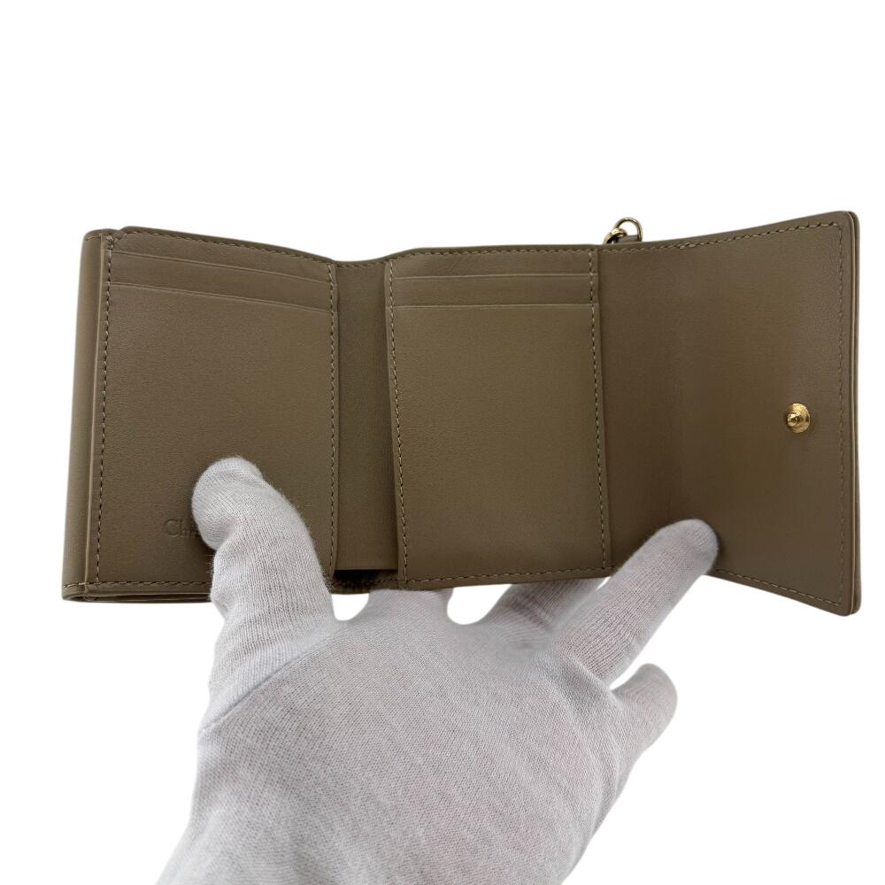 Dior Canage leather Lady Dior Bifold Wallet Brown leather Women Used