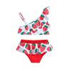 Girls' Strawberry Print Two-Piece Bikini Set