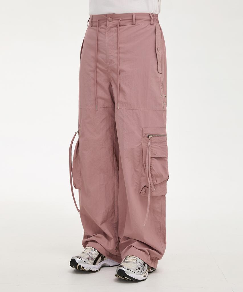 WAIKEI Nylon Cargo String Pants Dust Pink